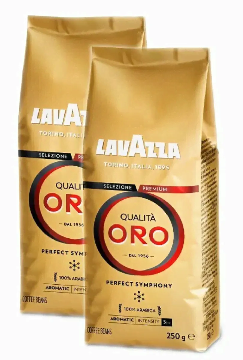 Lavazza Кофе Lavazza Qualita Oro в зернах 250 г 2 штуки-0