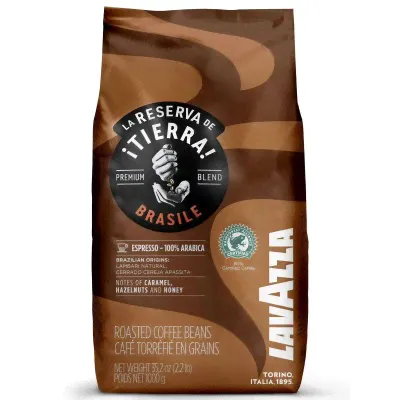 Кофе в зернах Lavazza La reserva de ¡TIERRA! Brasile 100% Arabica Caramel Hazelnuts Honey пакет 1 кг