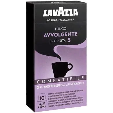 КОФЕ LAVAZZA LUNGO AVVOLGENTE В КАПСУЛАХ, ДЛЯ СИСТЕМЫ NESPRESSO, 10шт/упак