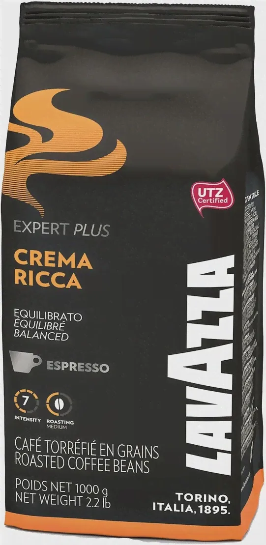 Бакалея Lavazza, "Expert Plus" Crema Ricca, Coffee Beans, 1000 г