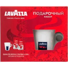 Подарочный набор Кофе Lavazza Qualita Rossa в зернах 830 г + Кружка