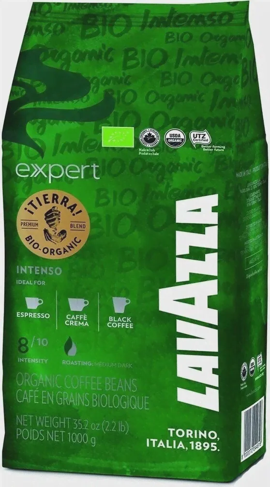 Бакалея Lavazza, "Expert" Tierra Bio-Organic, Coffee Beans, 1000 г
