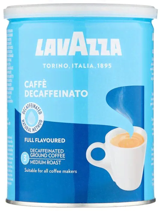 Кофе молотый Lavazza Caffe Decaffeinato жестяная банка, 250 г